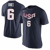 Men's USA Basketball LeBron James Nike Blue Name & Number T-Shirt,baseball caps,new era cap wholesale,wholesale hats